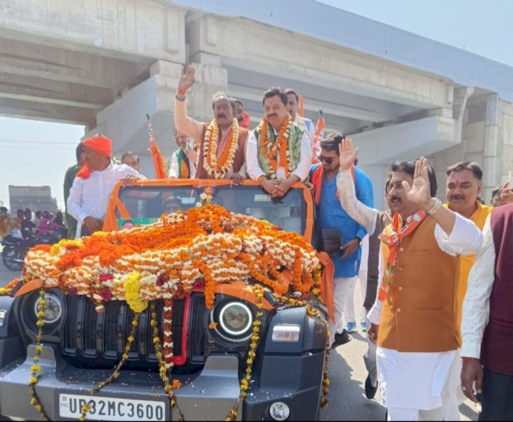 सांसद विजय दुबे का भाजपाइयों ने किया जोरदार स्वागत