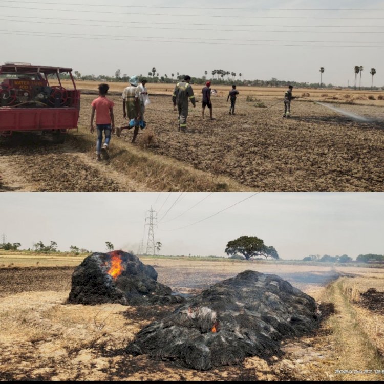 अज्ञात कारणों से लगी आग, लगभग 10 बीघे खेत के गेहूं जल कर हुआ राख